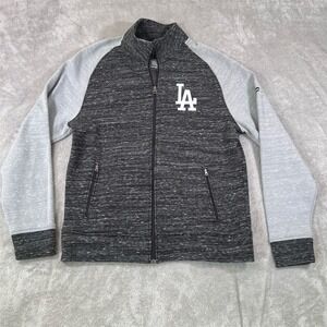 Los Angeles Dodgers Fleece Jacket Men's XL Gray Full‎ Zip-Up Varsity Fanatics